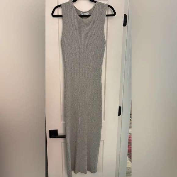 Sleeveless Maxi Sweater Dress Zara Zara Sleeveless Ribbed Stretch Sweater  Maxi Dress Size Medium
